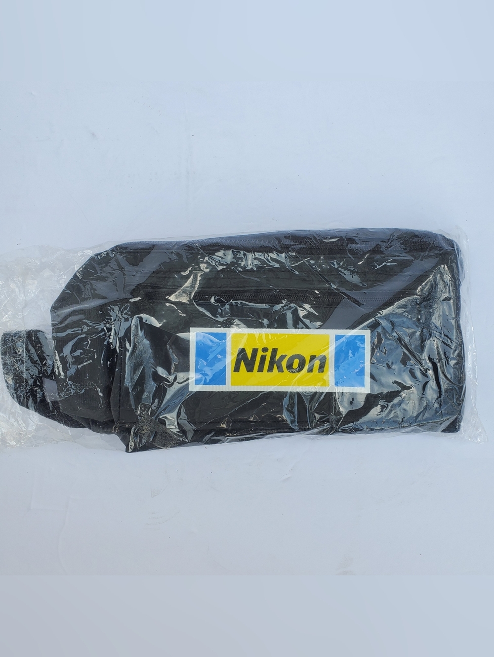Retro Nikon Black Nylon Waist Pack Camera Bag Adjustable Strap Zipper 2 Pockets